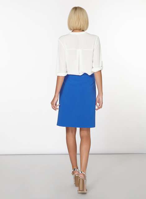 Cobalt Tie Front Skirt